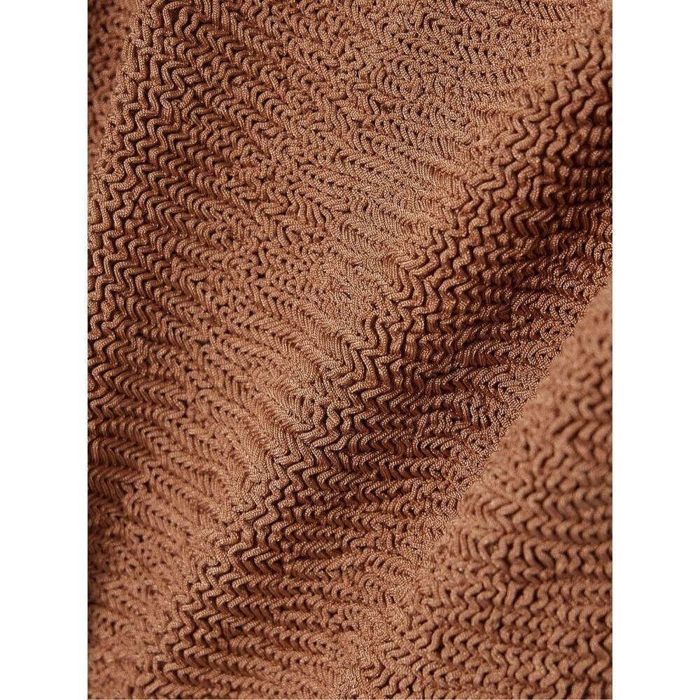 Hunza G Women Brown Domino Embellished Metallic One Piece Swimsuit One Size NWOT - Picture 5 of 10
